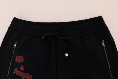Blue Cotton Gym Sport Pants