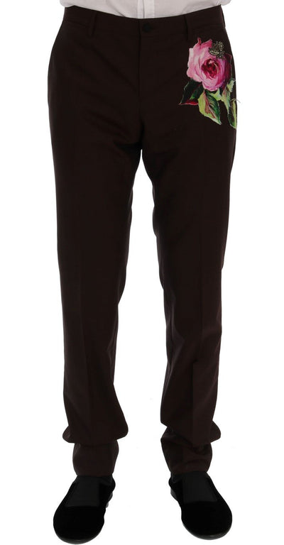 Bordeaux Wool Crystal Bee Floral Suit