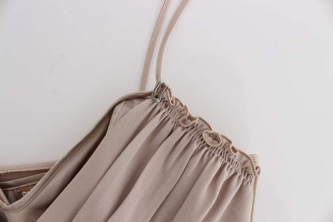 Beige crêpe tank top