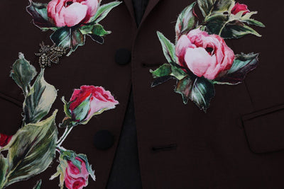Bordeaux Wool Crystal Bee Floral Suit