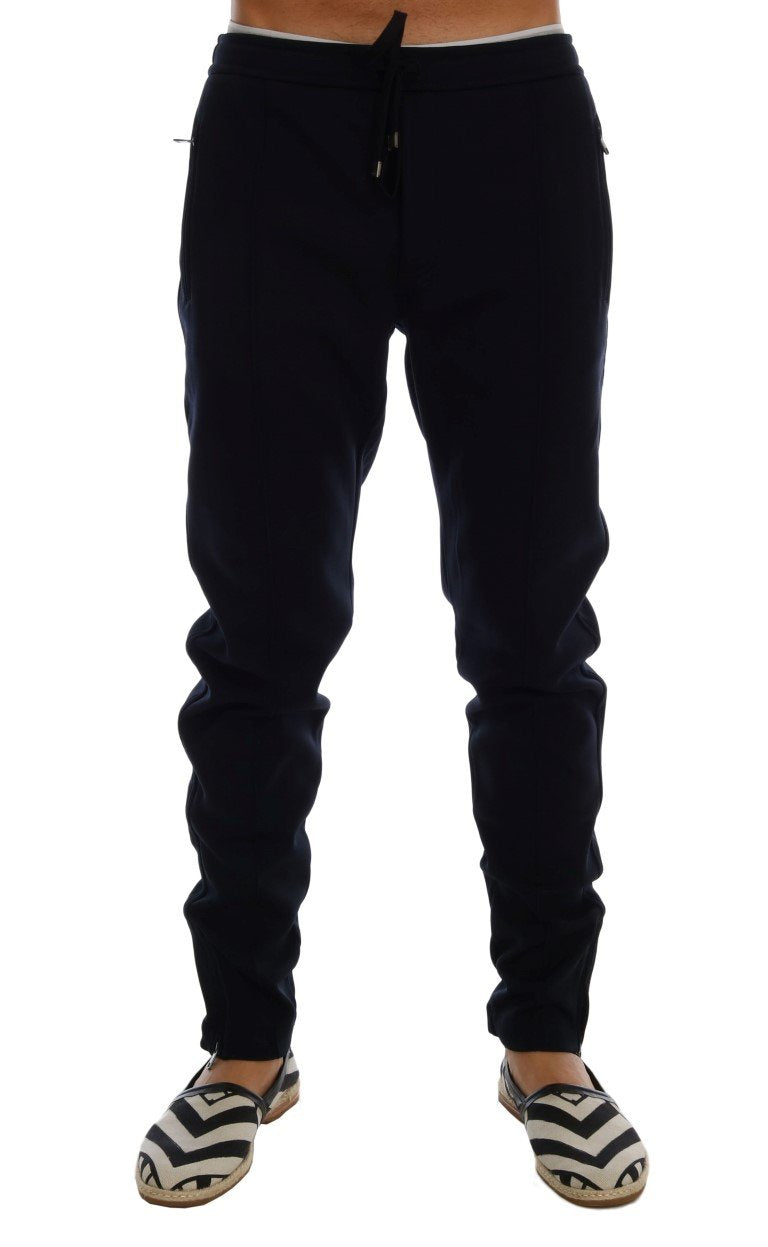 Blue Nylon Gym Sport Pants