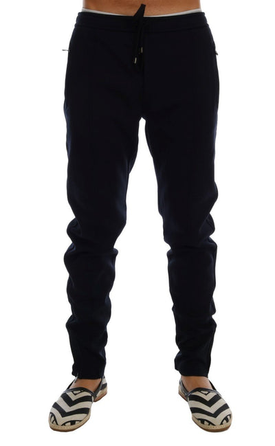 Blue Nylon Gym Sport Pants