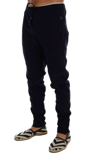 Blue Nylon Gym Sport Pants