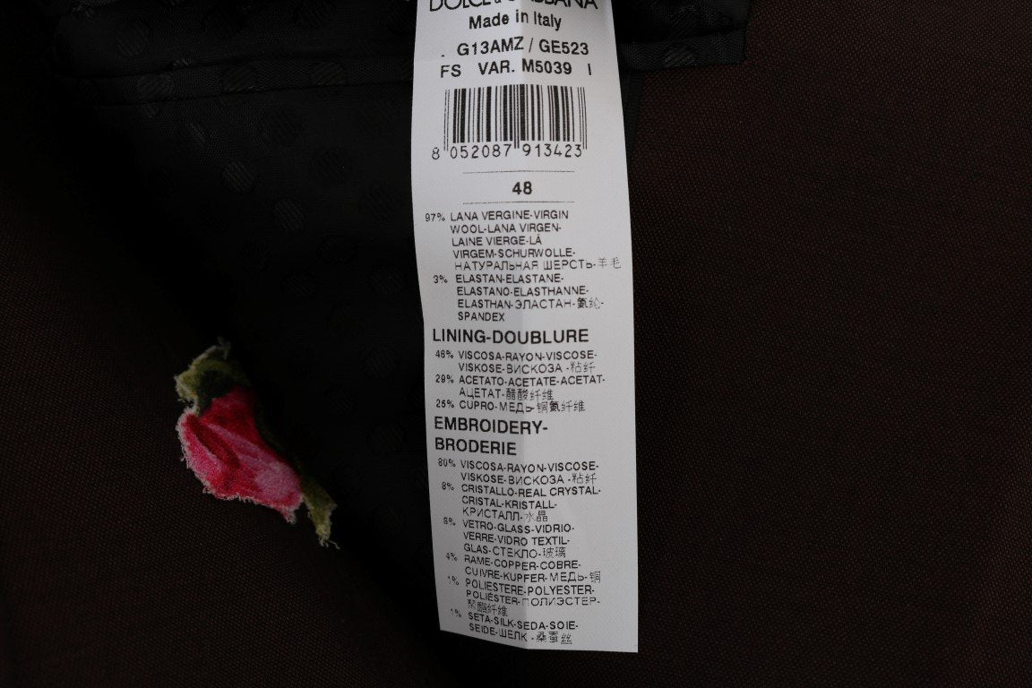 Bordeaux Wool Crystal Bee Floral Suit