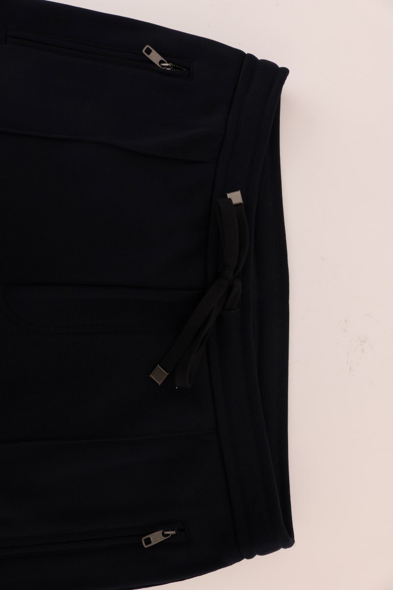Blue Nylon Gym Sport Pants