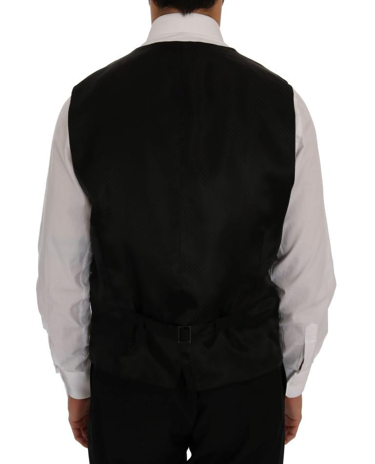 Multicolor Black Wool Silk Circle Pattern Vest