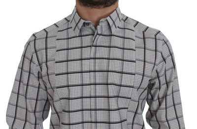 White Black Checkered Cotton Mens Shirt