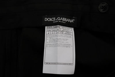 Black Wool Silk Tuxedo Pants