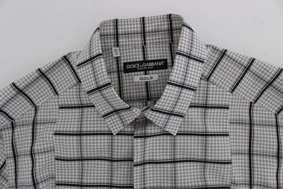 White Black Checkered Cotton Mens Shirt