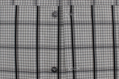 White Black Checkered Cotton Mens Shirt