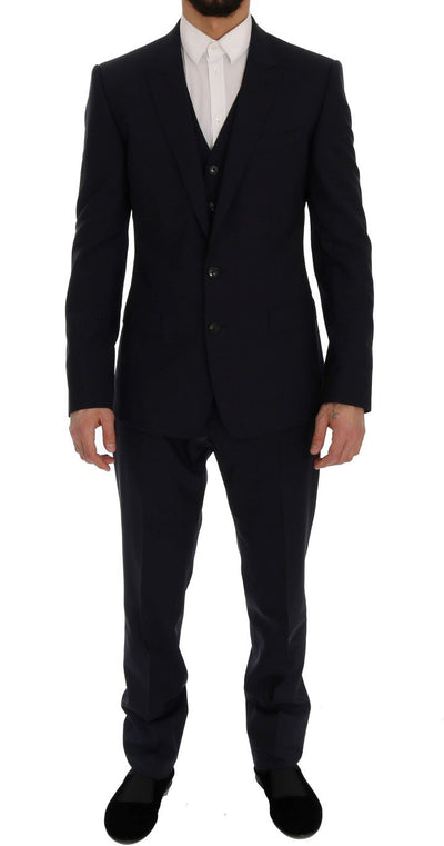 Blue Wool Stretch MARTINI 3 Piece Suit