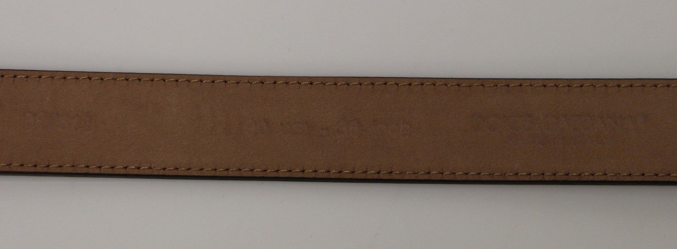 Brown Leather Gold Logo Belt