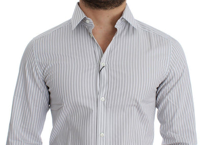 White GOLD Slim Fit Striped Dress Shirt