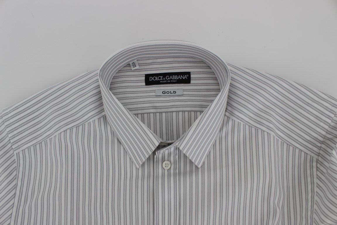 White GOLD Slim Fit Striped Dress Shirt