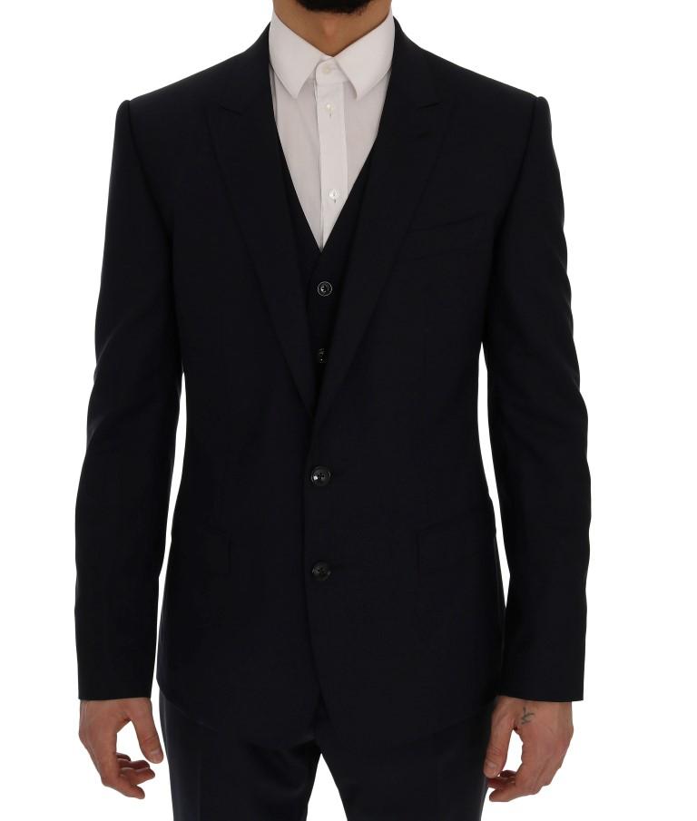 Blue Wool Stretch MARTINI 3 Piece Suit
