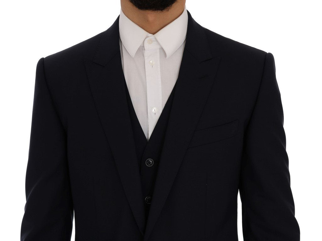 Blue Wool Stretch MARTINI 3 Piece Suit