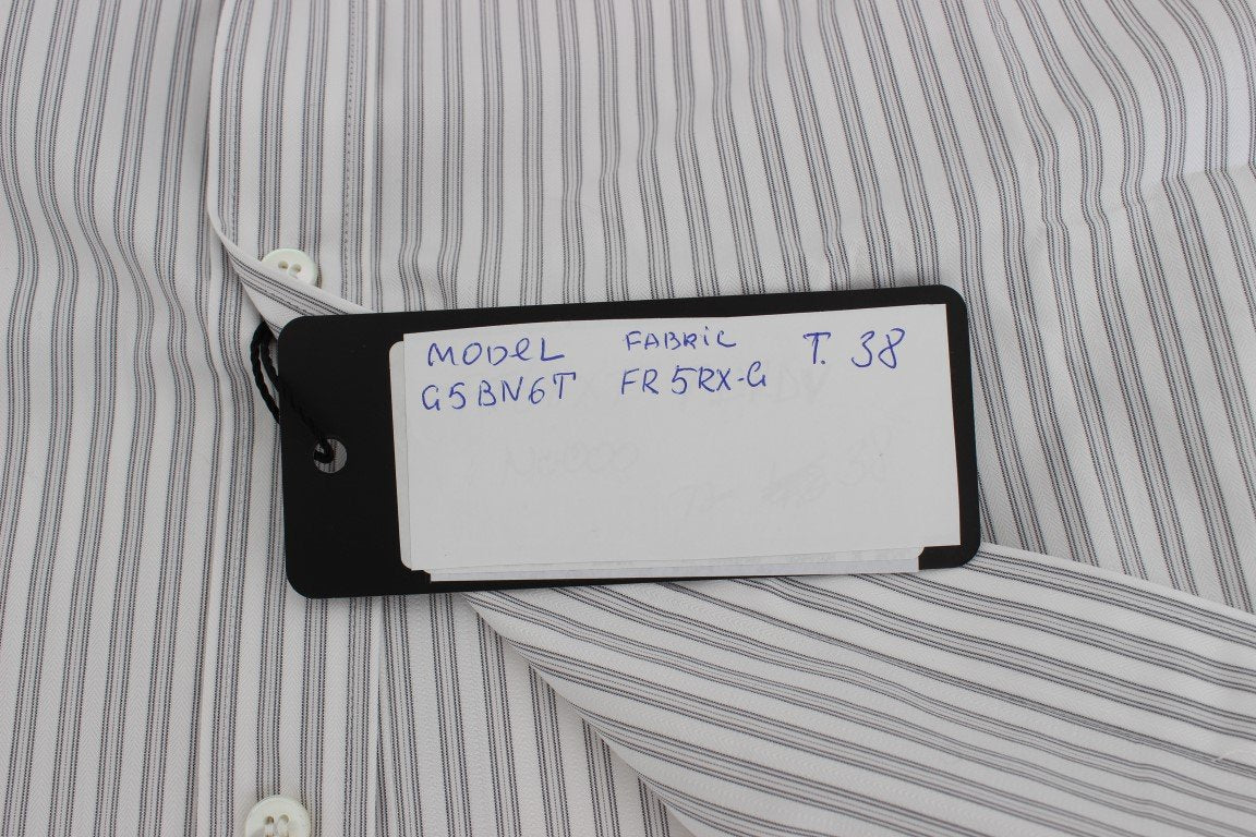 White GOLD Slim Fit Striped Dress Shirt
