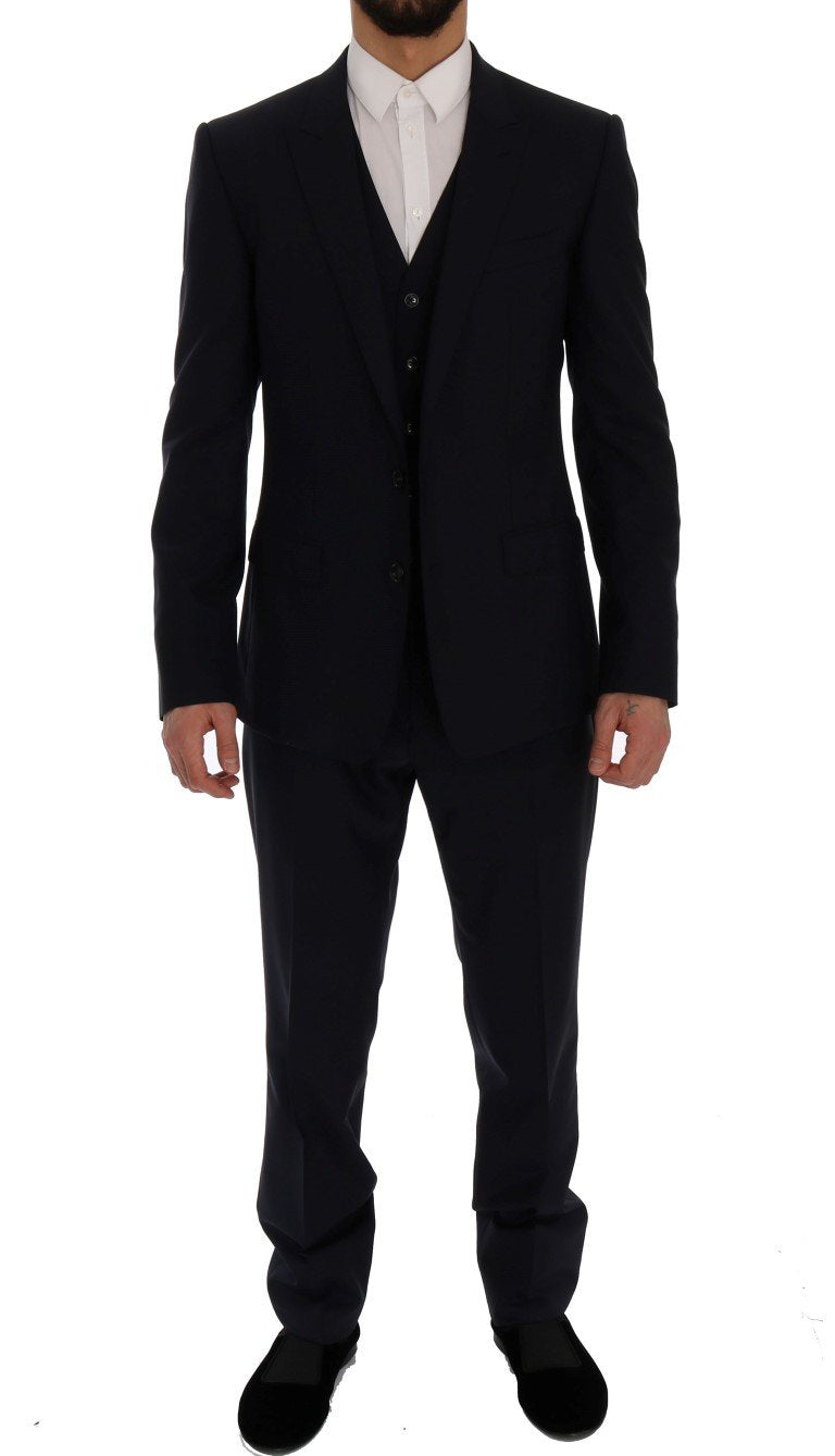 Blue Wool Stretch MARTINI 3 Piece Suit