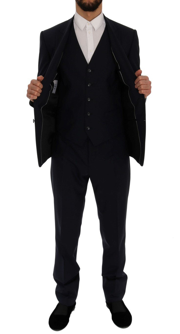 Blue Wool Stretch MARTINI 3 Piece Suit