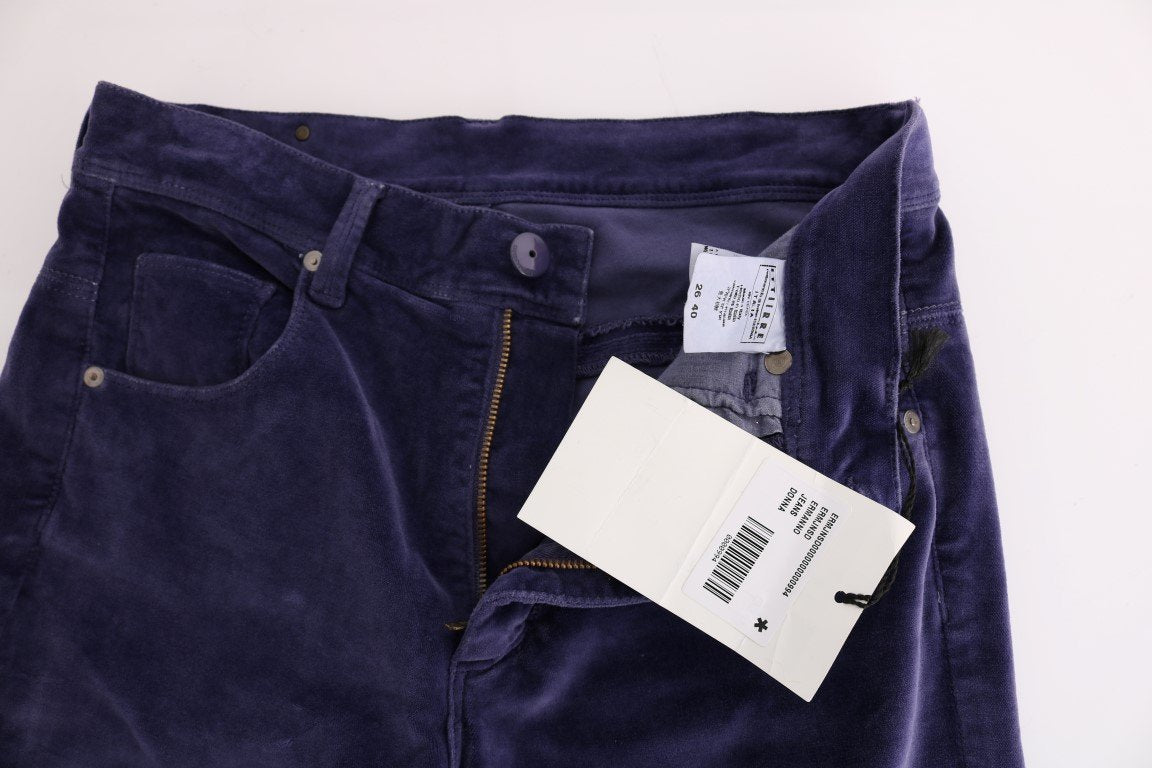 Purple Regular Fit Stretch Casual Jeans