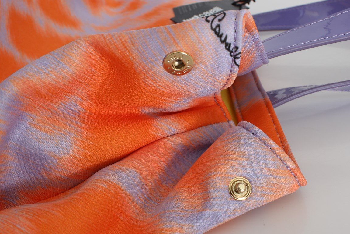 Orange Purple Strass Hand Shopping Tote Bag