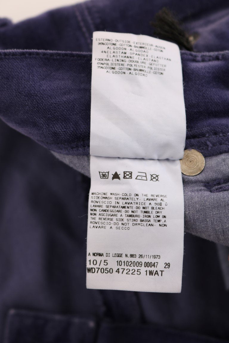 Purple Regular Fit Stretch Casual Jeans