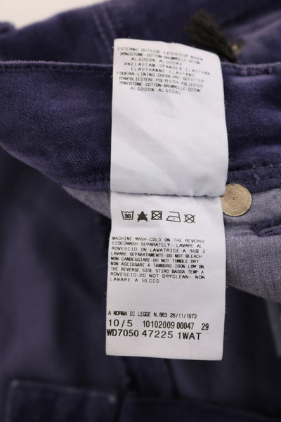 Purple Regular Fit Stretch Casual Jeans