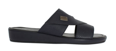 Blue Deer Leather Logo Slides Sandals