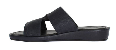 Blue Deer Leather Logo Slides Sandals