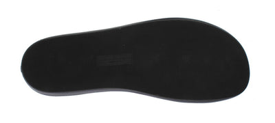 Blue Deer Leather Logo Slides Sandals