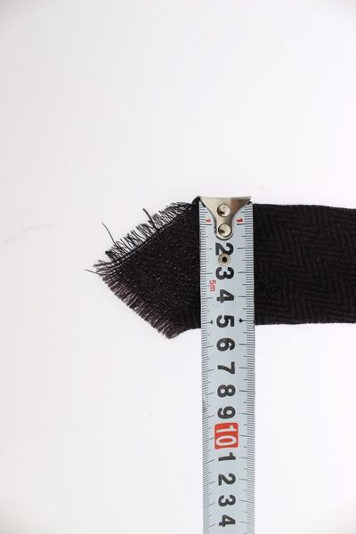 Brown Zig Zag Wool Skinny Tie
