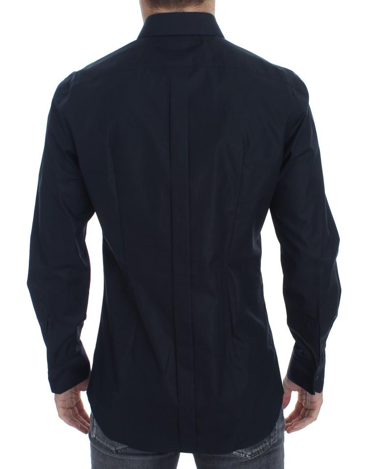 Blue cotton slim fit casual shirt