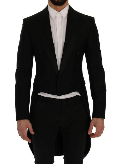 Black Wool Silk Tuxedo Blazer Tailcoat