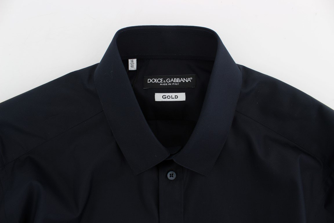 Blue cotton slim fit casual shirt