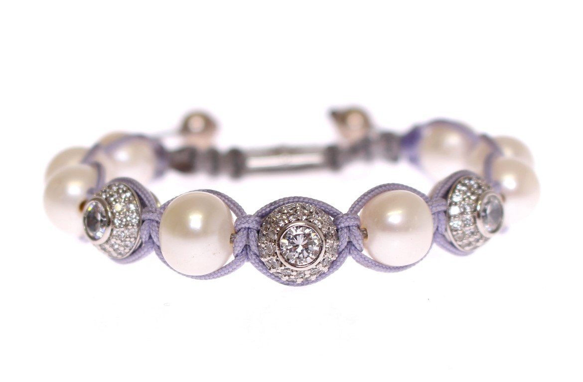 White Sea Pearls CZ 925 Silver Bracelet