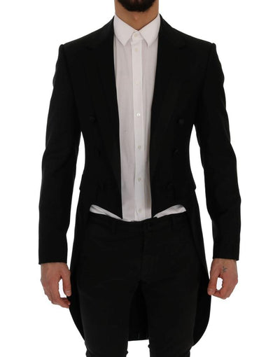 Black Wool Silk Tuxedo Blazer Tailcoat