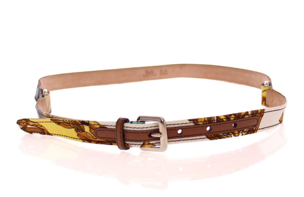 Multicolor Leather Printed Belt