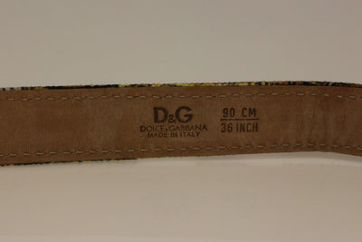 Multicolor Leather Printed Belt