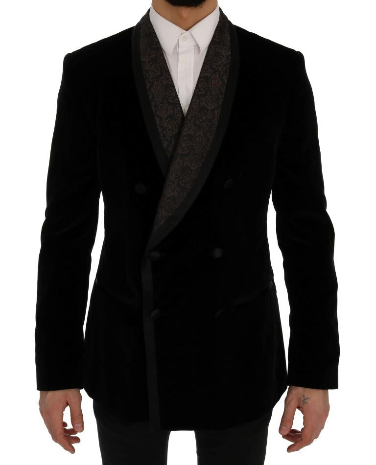 Black Velvet Roses Floral Blazer