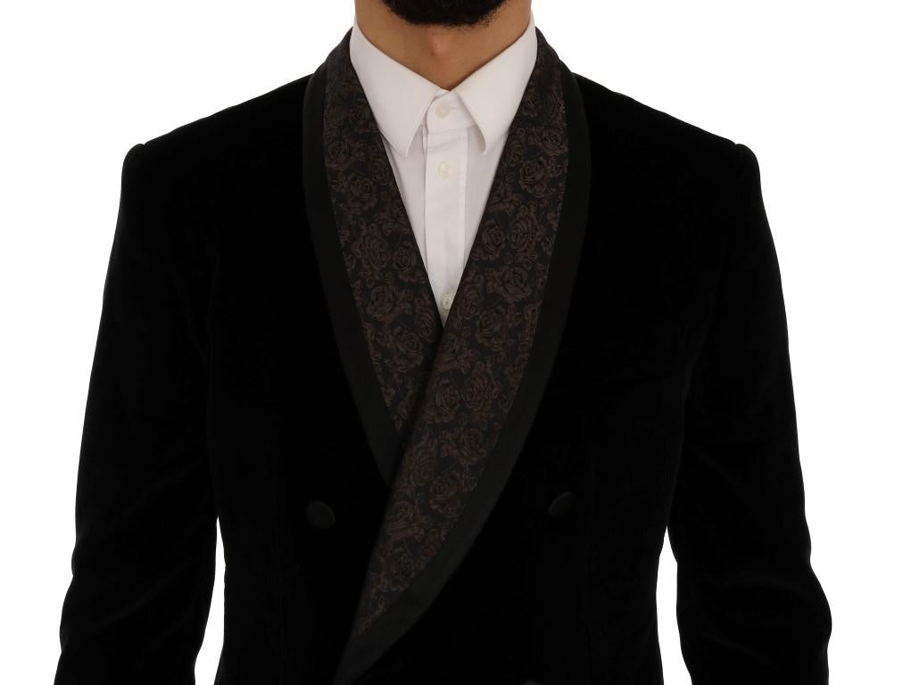 Black Velvet Roses Floral Blazer