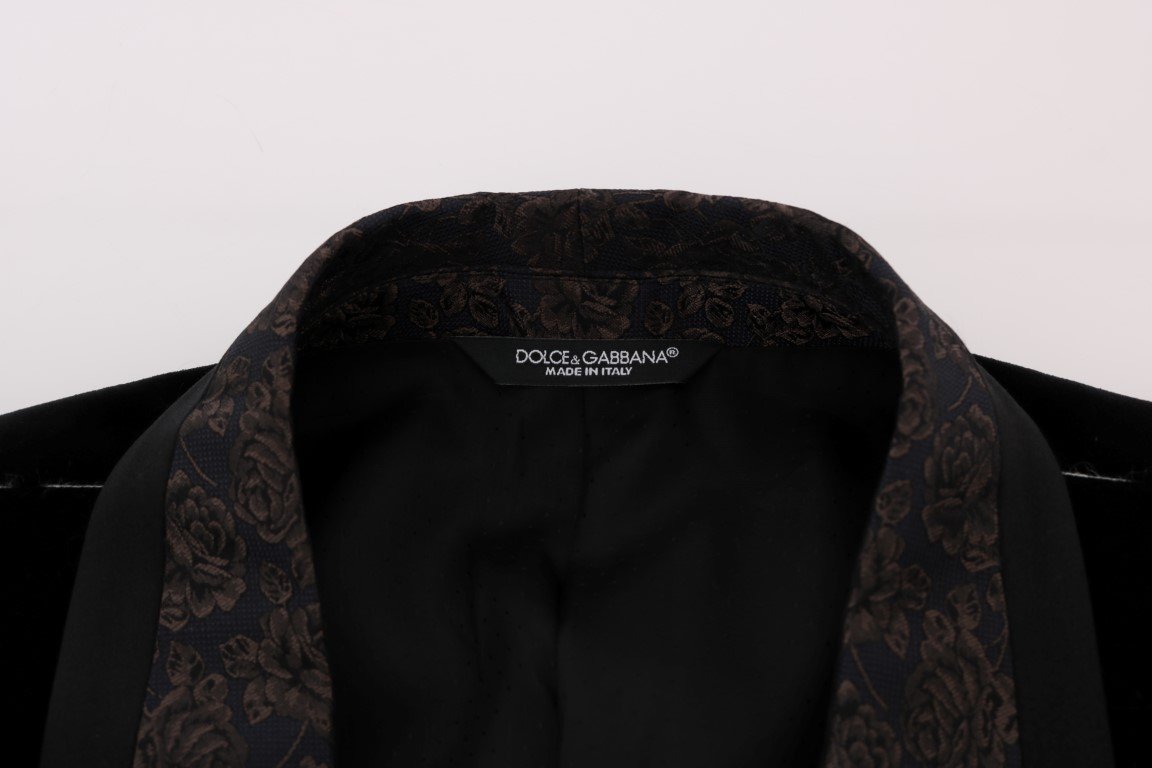Black Velvet Roses Floral Blazer