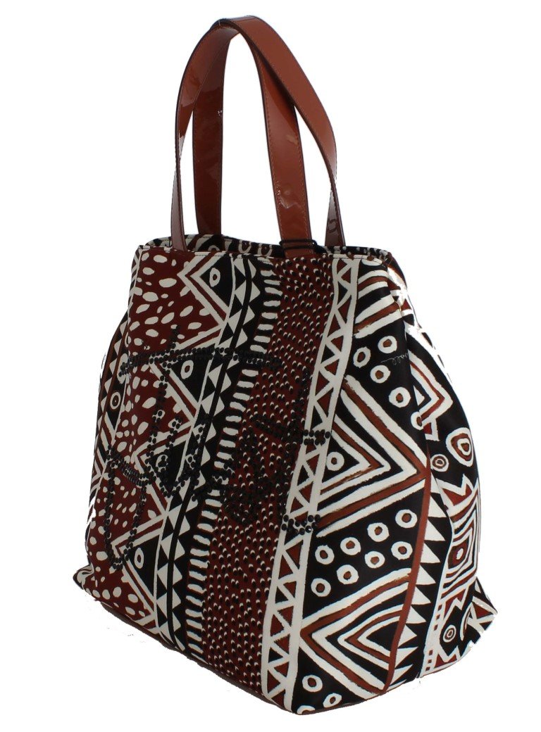 Brown Black Strass Hand Shopping Tote Bag