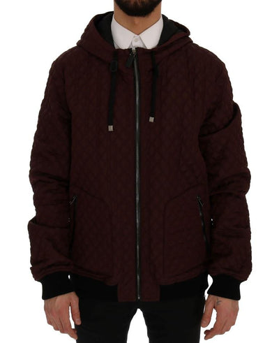 Bordeaux Quilted Hooded Jacket