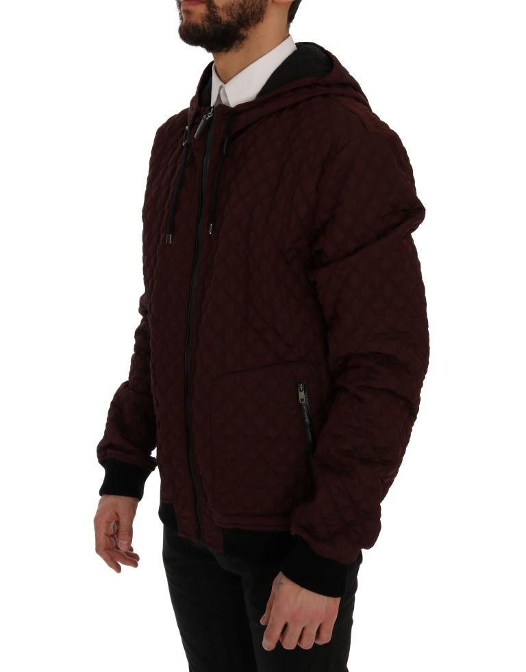 Bordeaux Quilted Hooded Jacket