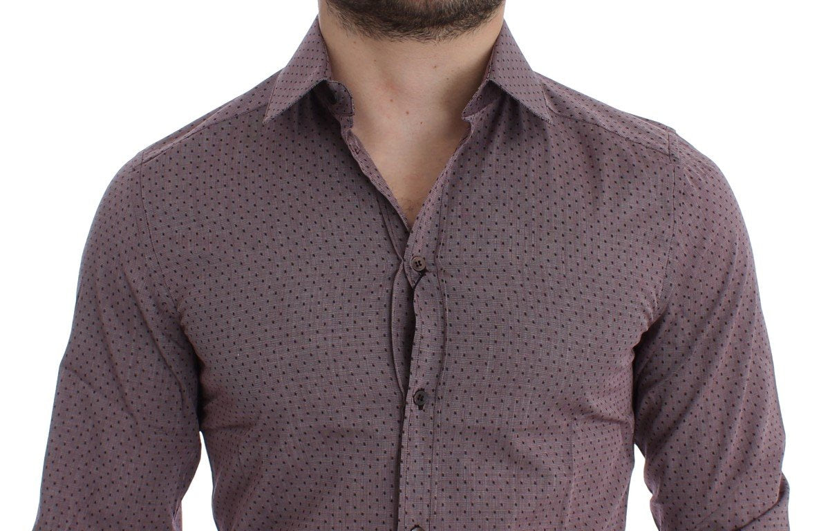 Purple Dotted GOLD Slim Fit Dress Formal Shirt