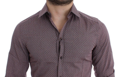 Purple Dotted GOLD Slim Fit Dress Formal Shirt