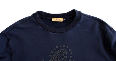 Blue crewneck cotton sweater