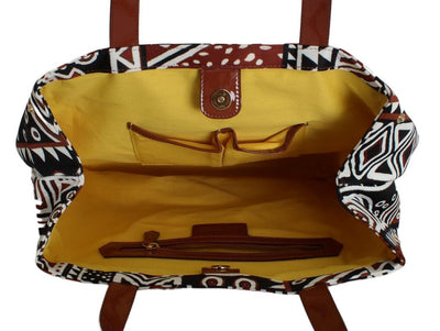 Brown Black Strass Hand Shopping Tote Bag