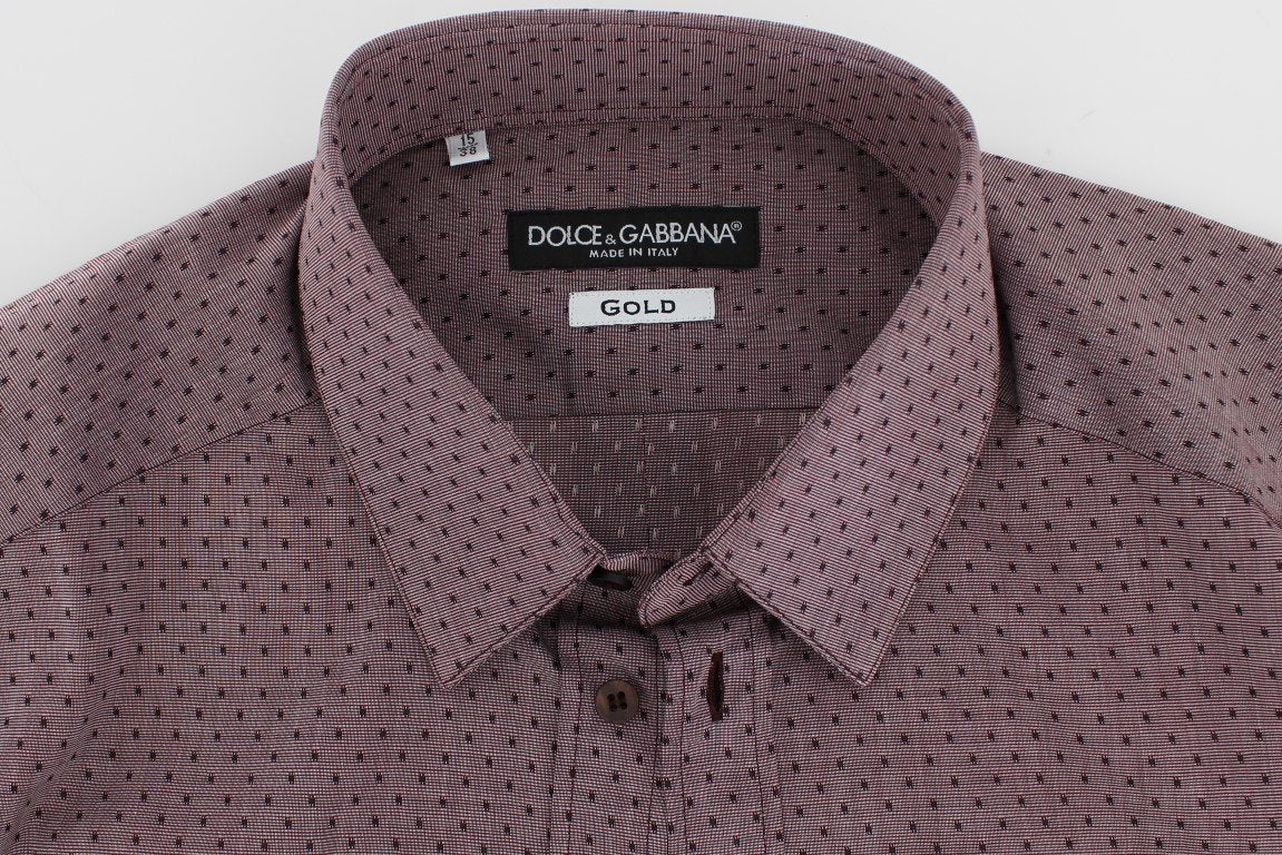 Purple Dotted GOLD Slim Fit Dress Formal Shirt