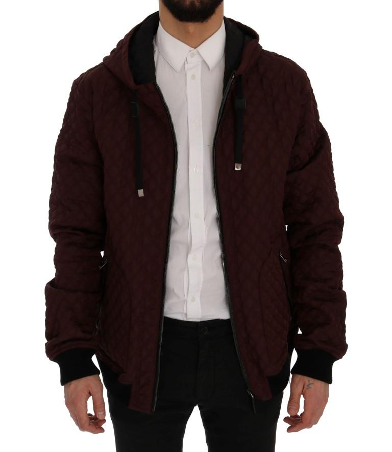 Bordeaux Quilted Hooded Jacket